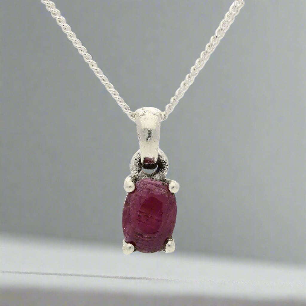 Ruby "Crimson Passion" Sterling Silver Necklace