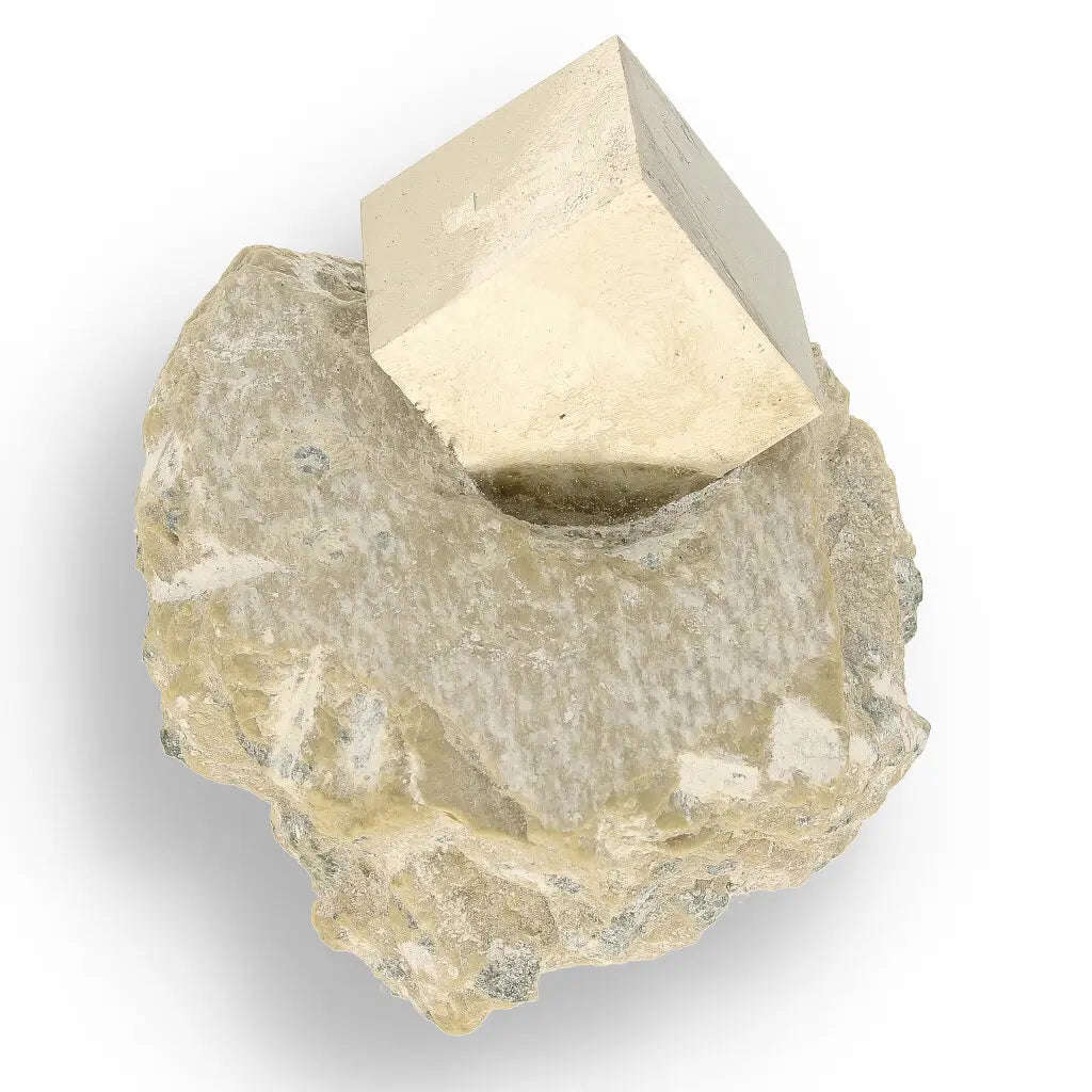 Navajún Pyrite Cube on Matrix - Collector Grade Specimen