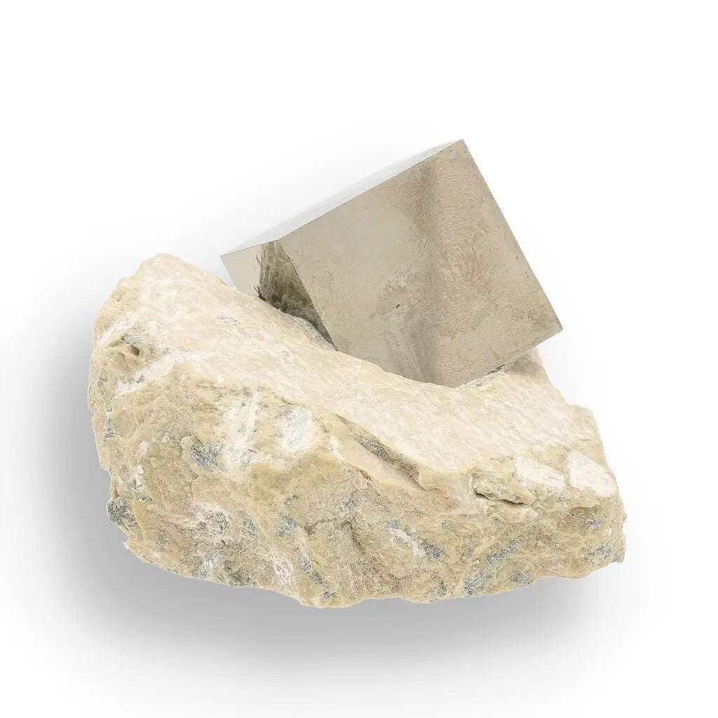 Navajún Pyrite Cube on Matrix - Collector Grade Specimen