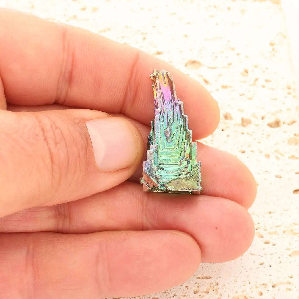 Bismuth Crystal  Iridescent Emerald Staircase