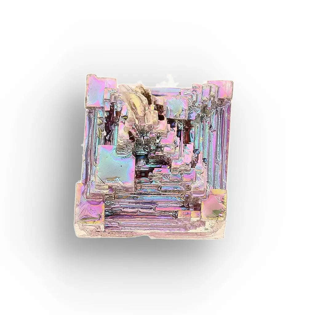 Bismuth Crystal Cluster  Iridescent Metallic Geometric Specimen