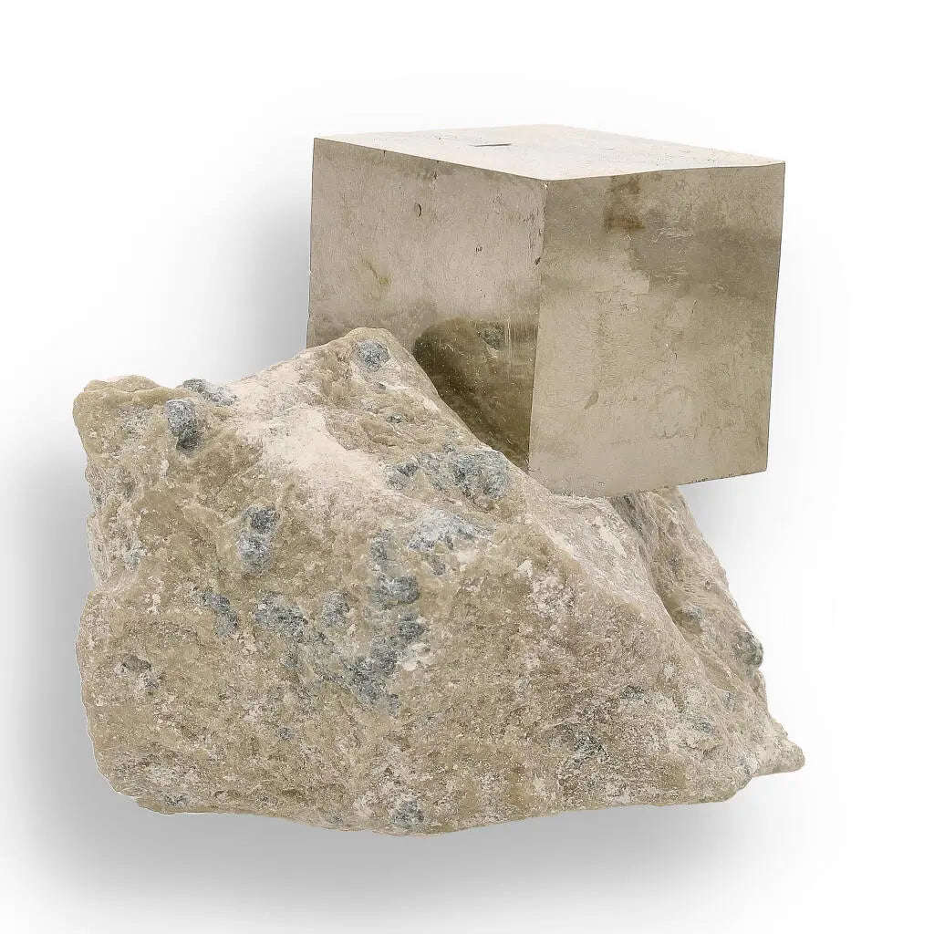 Natural Pyrite Cube  Authentic Spanish Treasure with Exposed Crystal