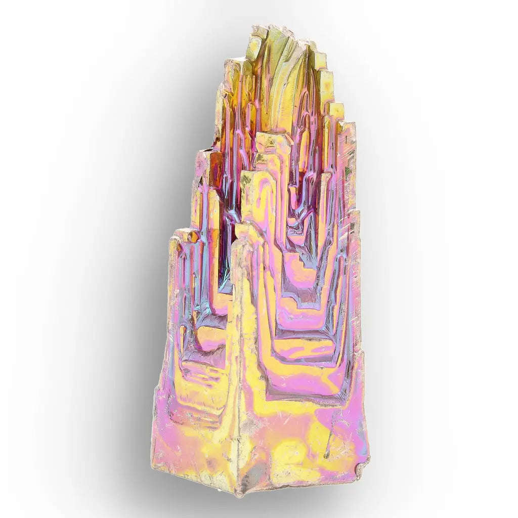 Bismuth Geometric Crystal  Vibrant Iridescent Metal Formation
