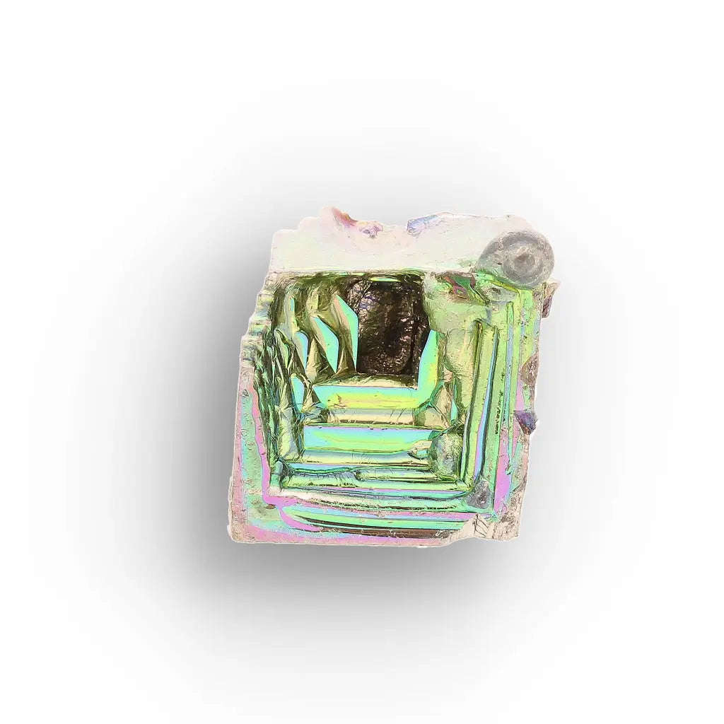 Colour Shift Bismuth Crystal  Iridescent Geometric Formation