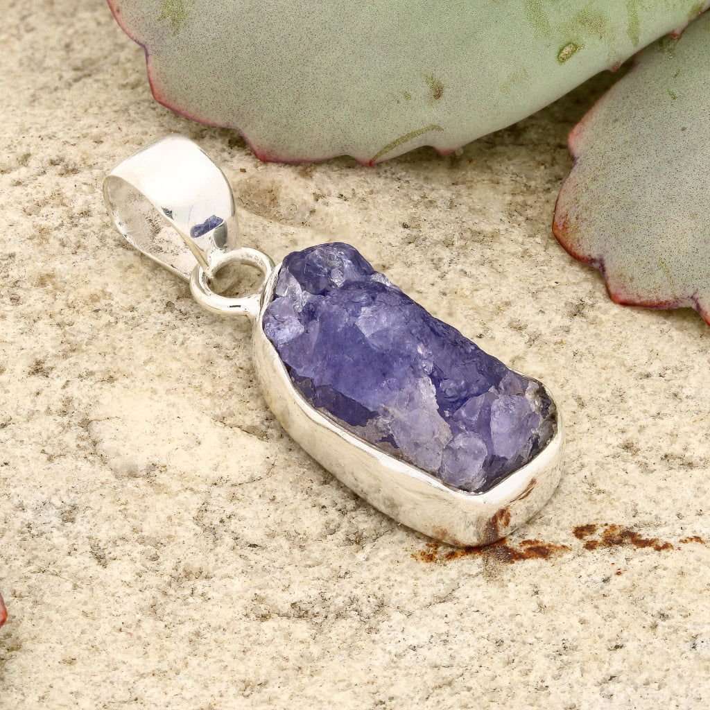 Elemental Aura Rough Tanzanite Necklace