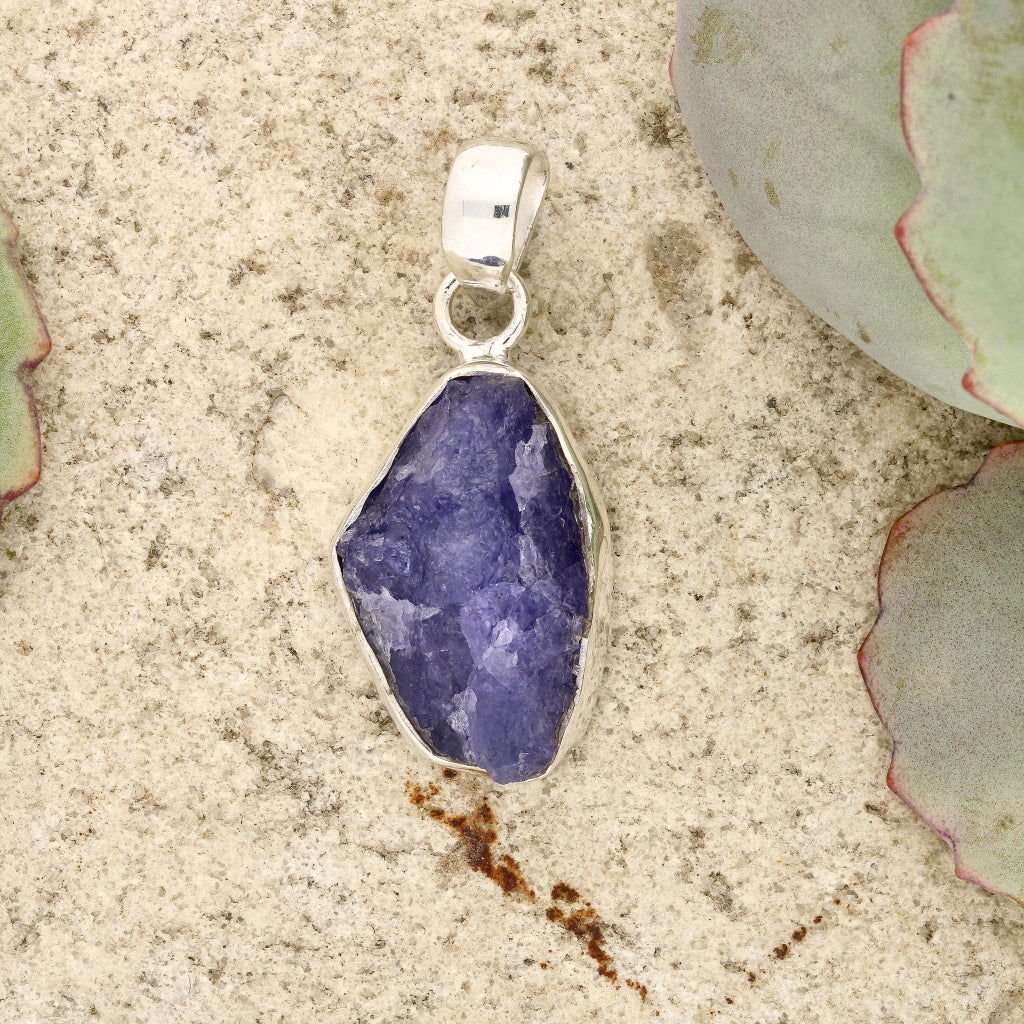 Elemental Aura Rough Tanzanite Necklace