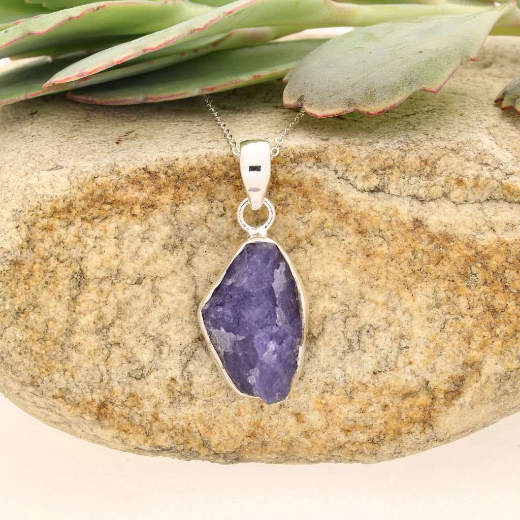 Elemental Aura Rough Tanzanite Necklace