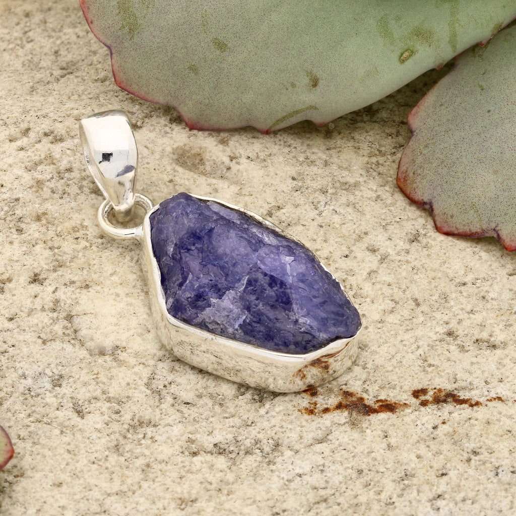 Elemental Aura Rough Tanzanite Necklace