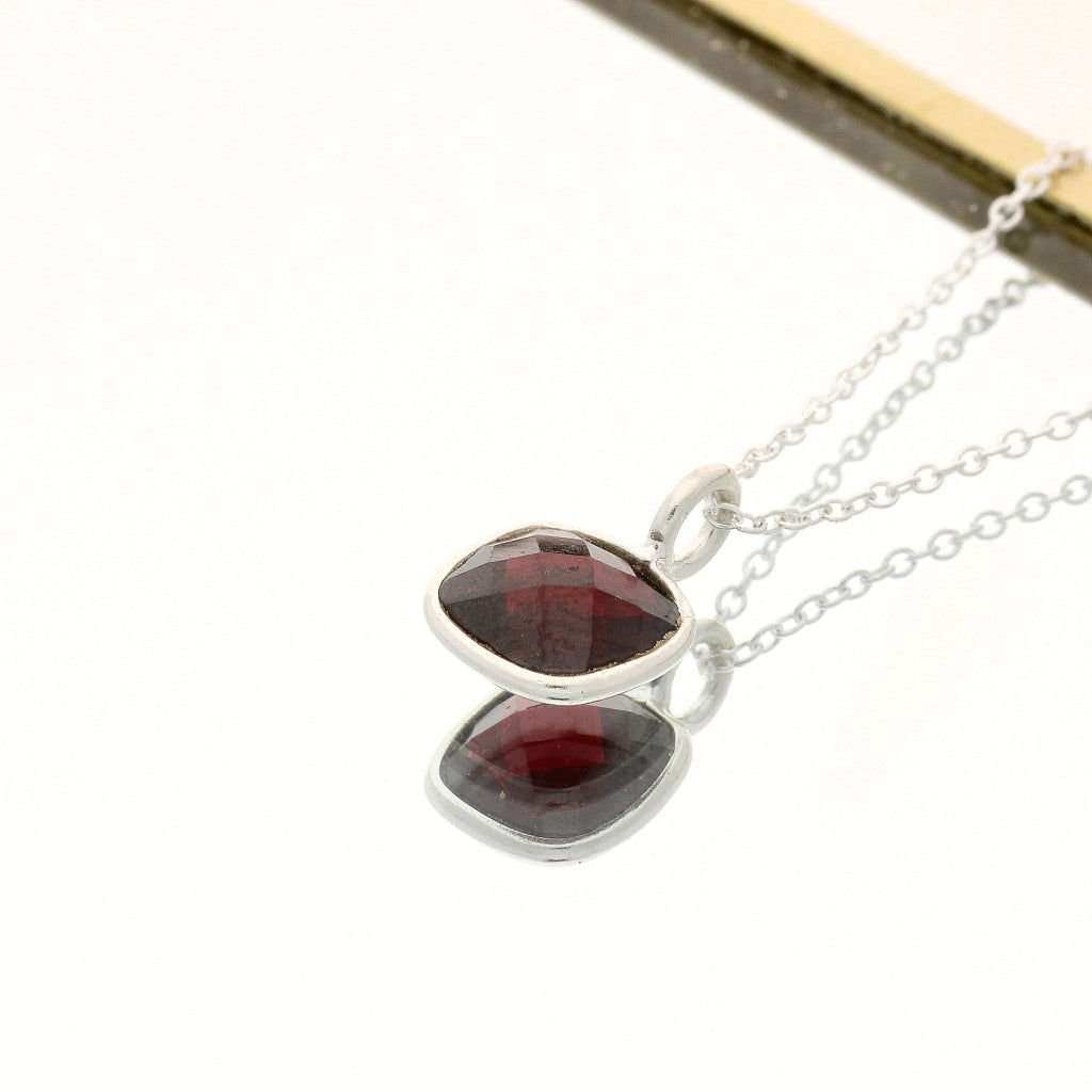 Bold Beginnings  Faceted Garnet January Birthstone Necklace