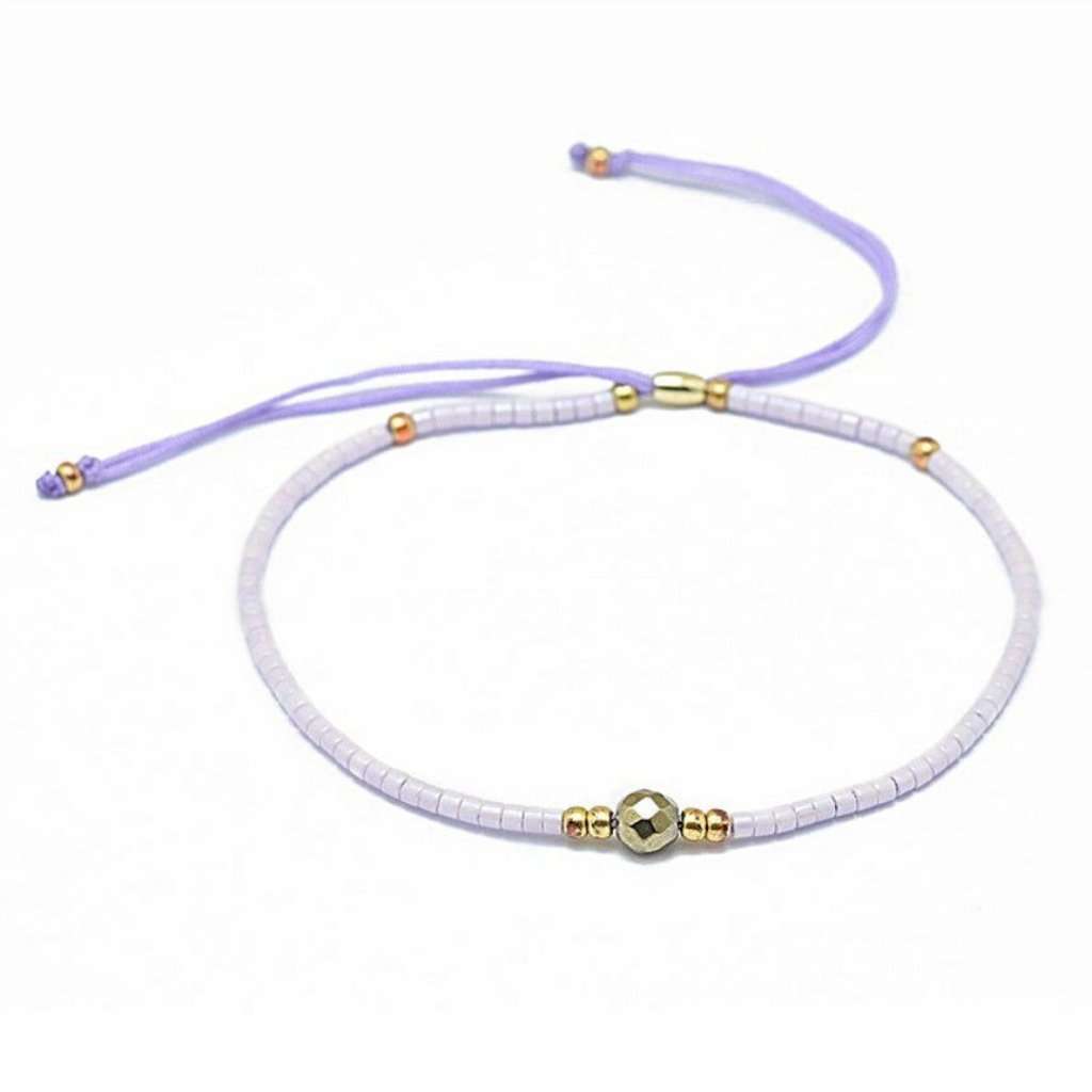 Pyrite & Seed Bead Adjustable Bracelet