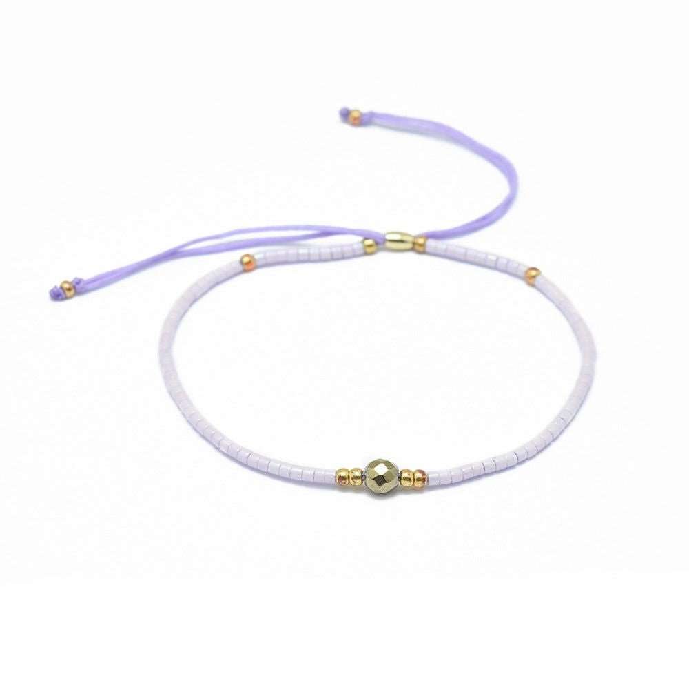 Pyrite & Seed Bead Adjustable Bracelet