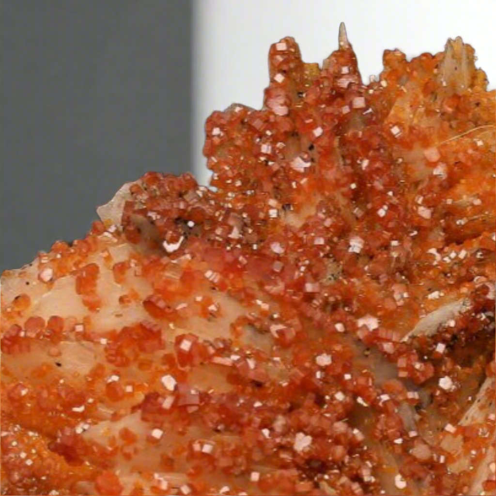 Vibrant Vanadinite Crystals on Barite