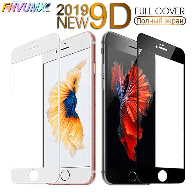 9D Curved Edge Full Cover Tempered Glass On The For iPhone 7 8 Plus S... - For iphone 8 Plus / Black