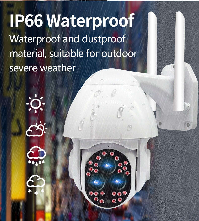 GUUDGO 24 LED +3HD Lenses Full color 1080P Camera Night Vight 355 PTZ 4X Zoom Rotation Outdoor Ca...