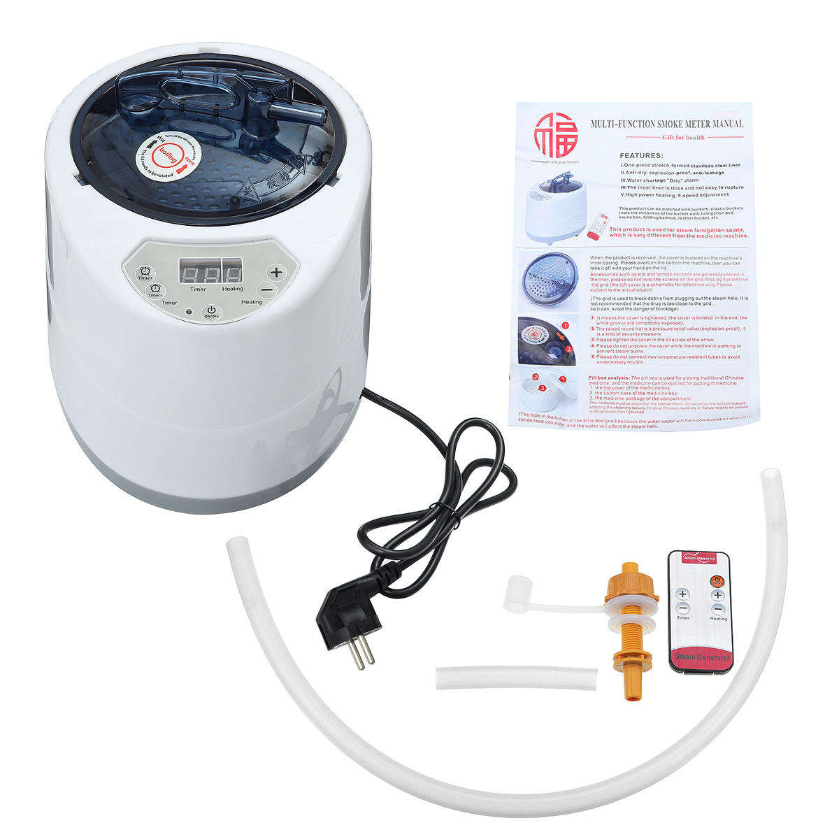 2.0/2.5L Fumigation Machine Home Steamer Generator Sauna Spa Tent Body Therapy - 2.0L