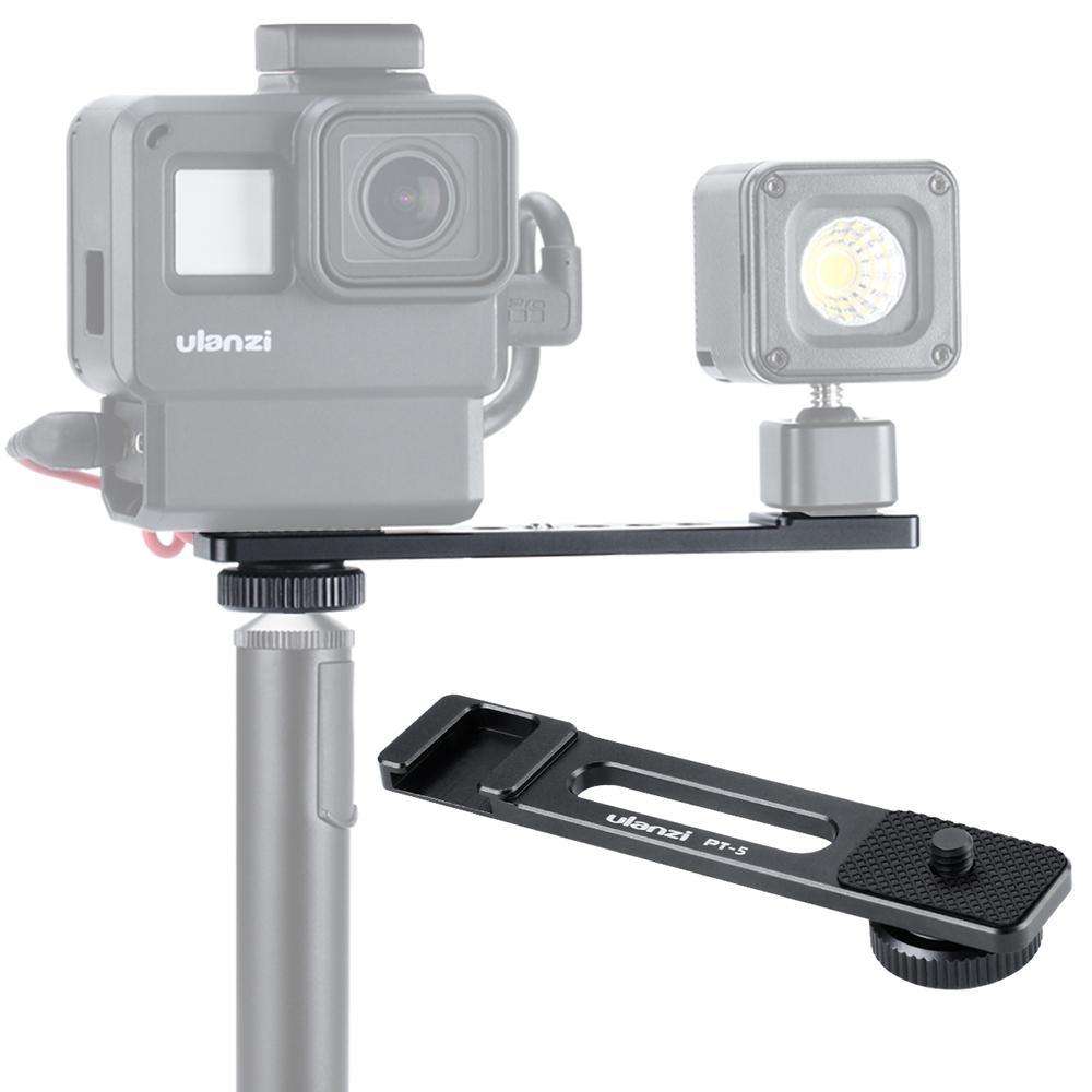 Ulanzi PT-7 Cold Shoe Stand Bracket Vlogging Microphone Flash Light Extension Plate with 1/4 Inch...