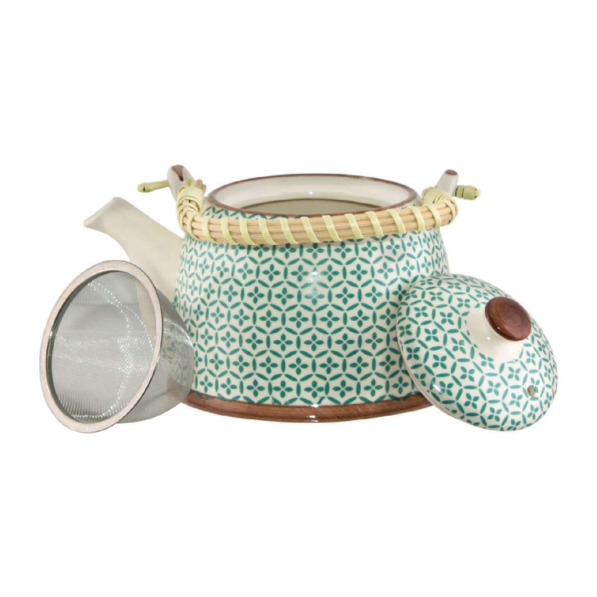 Green Moroccan Teapot Set (Incl 4 Mugs)