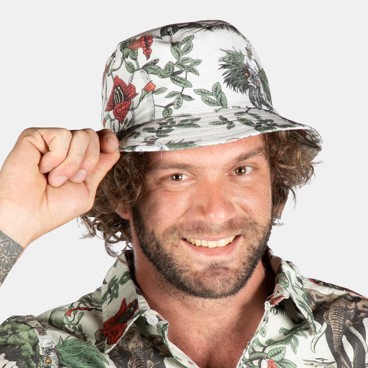 Men's Sausage Tree  Bucket Hat - Stone