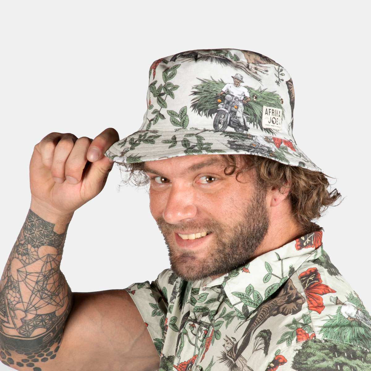 Men's Sausage Tree  Bucket Hat - Stone