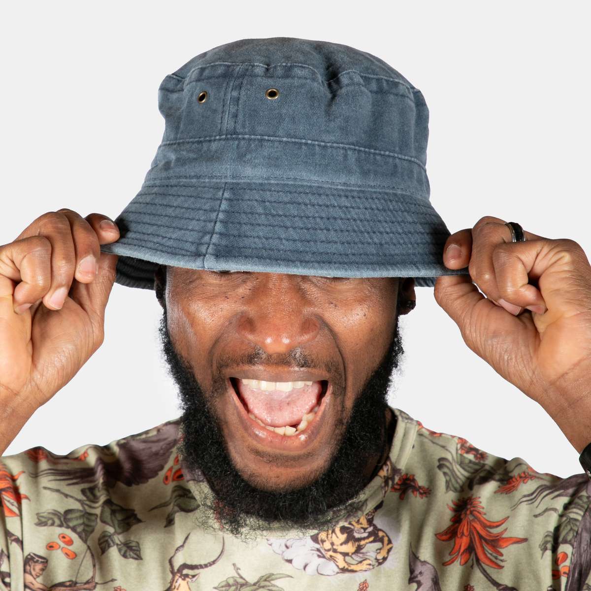 Men's African Sun Bucket Hat  - Blue