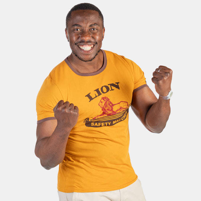 Men's Heritage Lion Matches T-Shirt - Mustard