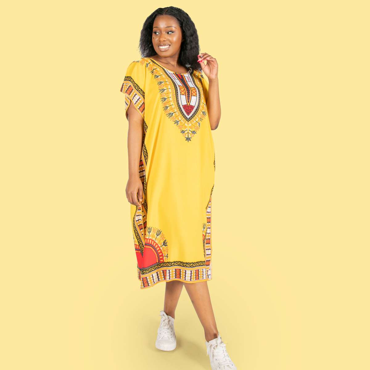 Ladies' Slim fit Kaftan - Yellow