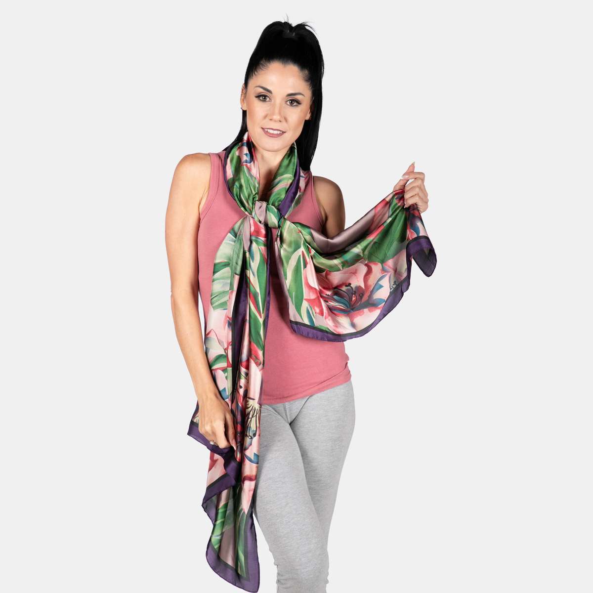 Ladies' Silky Feel Sarong Scarf - Green