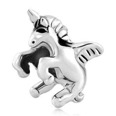 Pugster Silver Plated Silver Tone Unicorn Animal Charms For Bracelets Beads A82 Fits Pandora