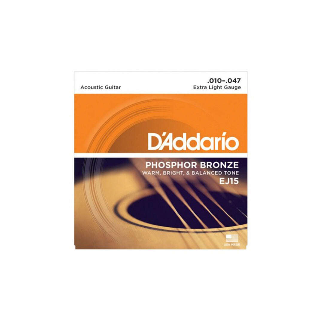 D'Addario EJ15 - Phosphor Bronze Extra Light Acoustic Guitar Strings