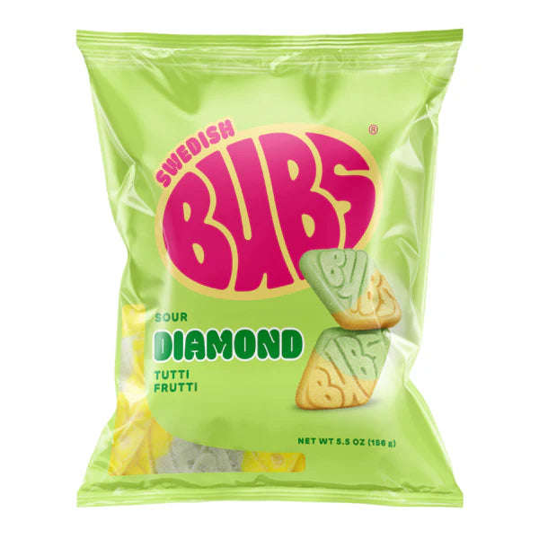 Bubs Swedish Candy Sour Diamonds Tutti Frutti 156g