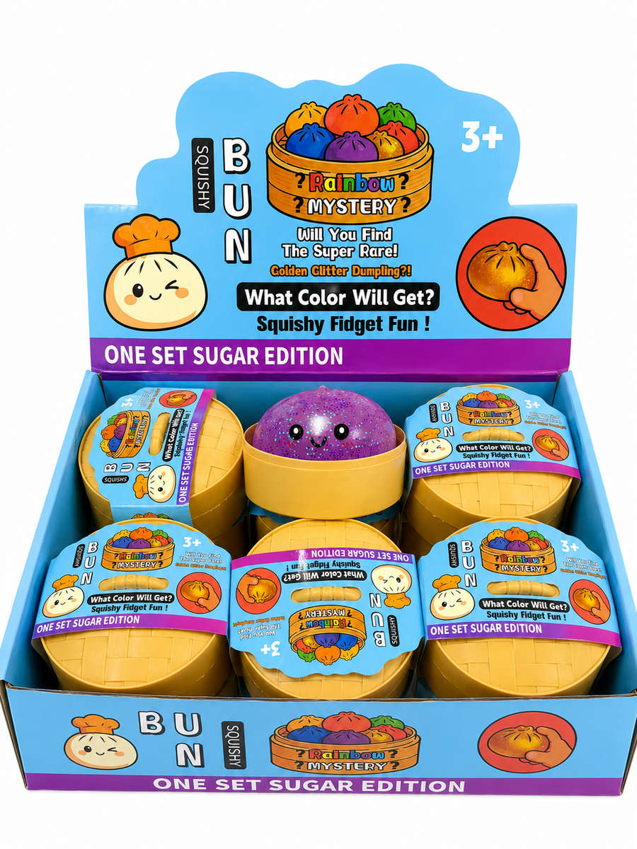 Squishy Bun - Golden Glitter Rainbow Mystery (Price for 1 Bun)