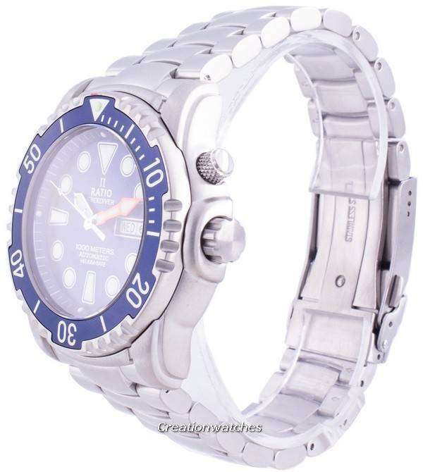Ratio FreeDiver Helium-Safe 1000M Sapphire Automatic 1068HA96-34VA-BLU Men's Watch