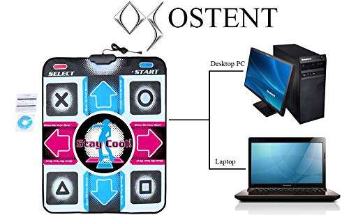OSTENT USB Non-Slip Dancing Step Dance Mat Pad Blanket Compatible for PC Laptop Video Game