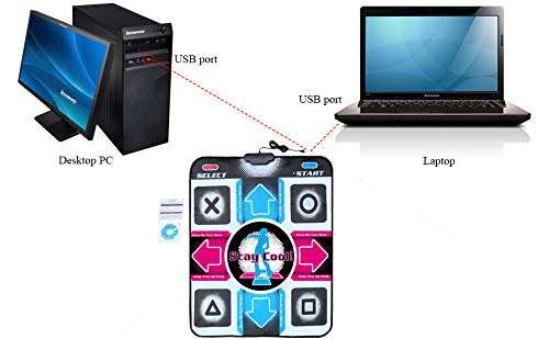 OSTENT USB Non-Slip Dancing Step Dance Mat Pad Blanket Compatible for PC Laptop Video Game