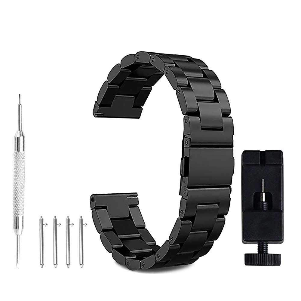 20mm 22mm 24mm Solid Stainless Steel Watch Band Silver 316L Push Button Hidden Bracelet Watch Str...