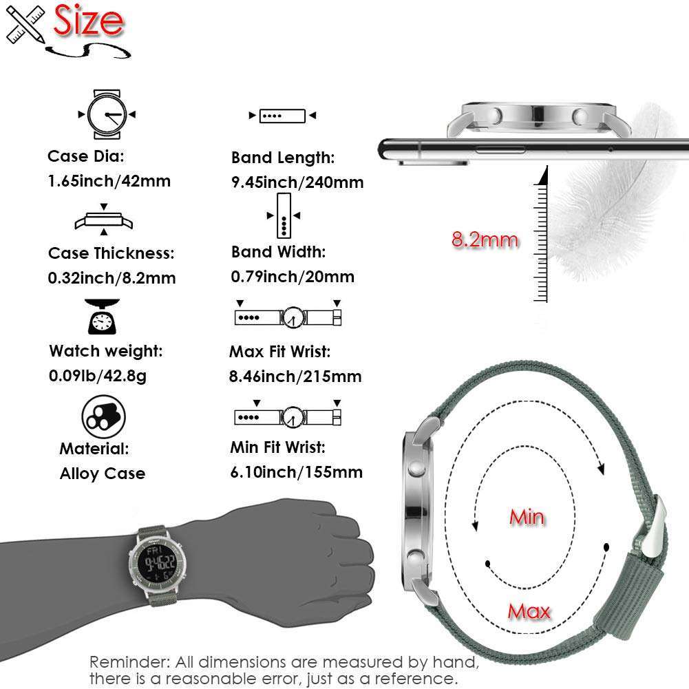 Digital Watches Unisex, shifenmei Multifunction Cool Chronograph Alarm Stopwatch Calendar Watches...