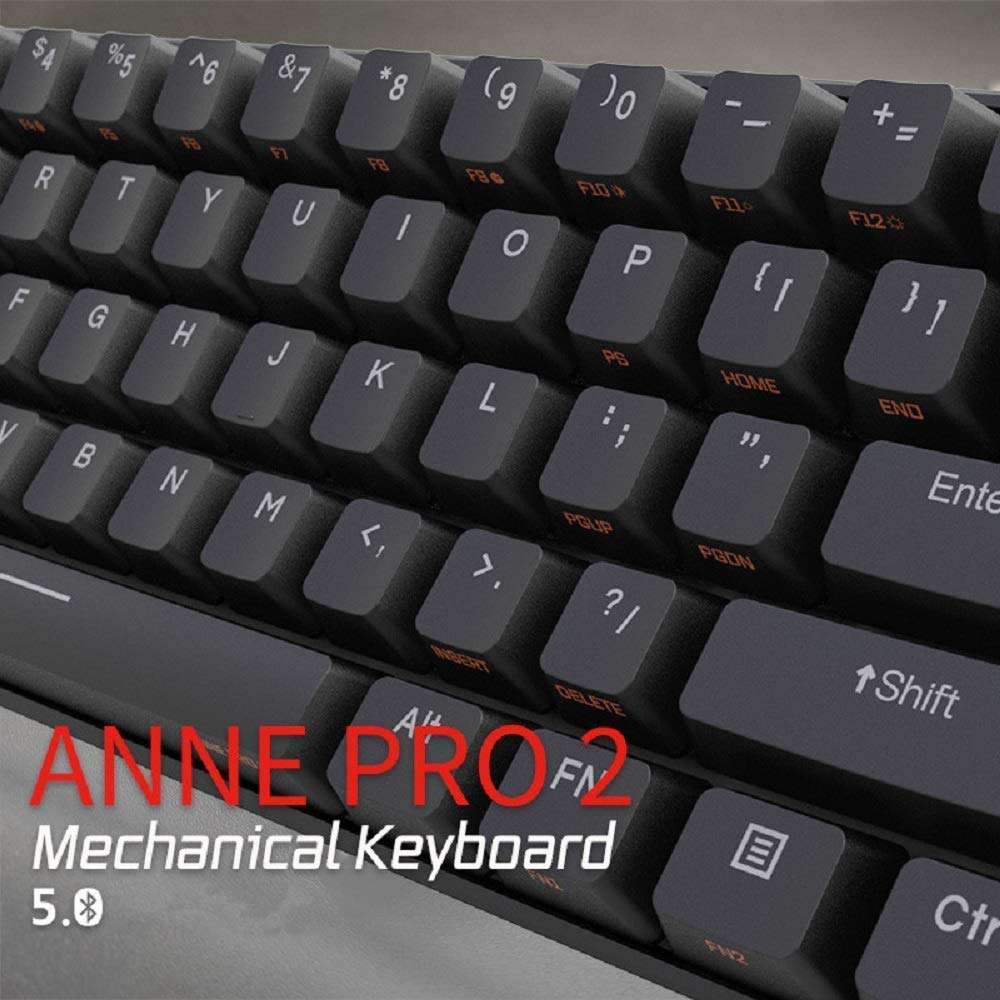 Anne Pro 2 Mechanical Gaming Keyboard 60% True RGB Backlit - Wired/Wireless Bluetooth 4.0 PBT Typ...