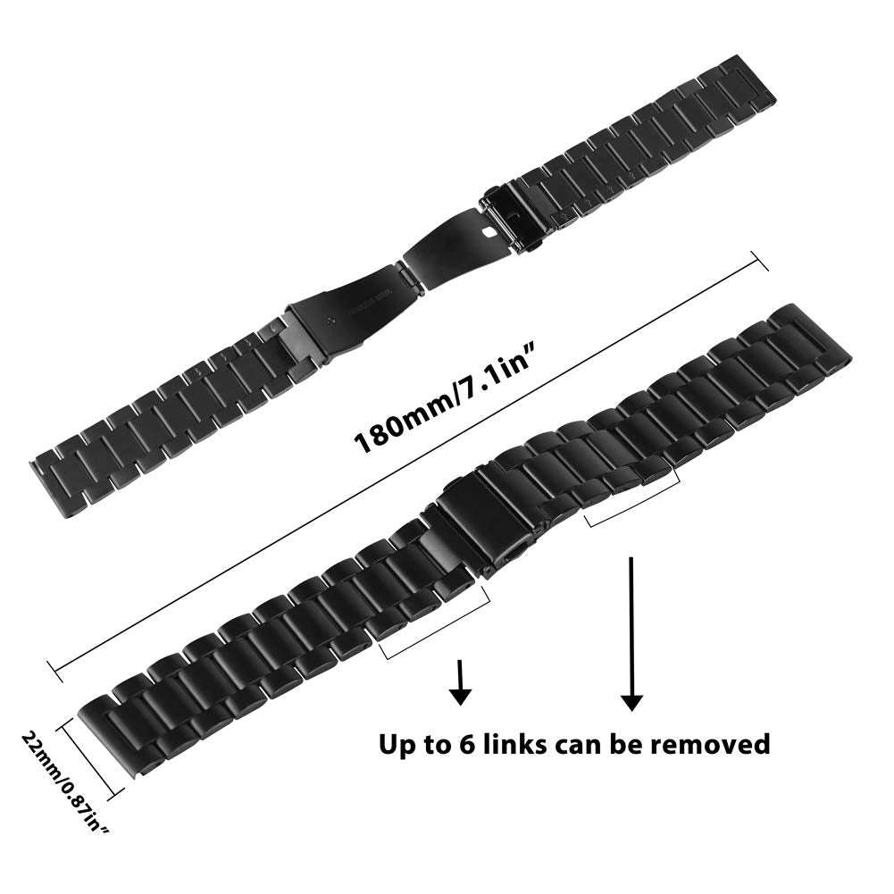 20mm 22mm 24mm Solid Stainless Steel Watch Band Silver 316L Push Button Hidden Bracelet Watch Str...