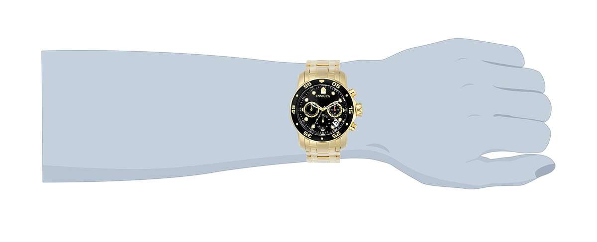 Invicta Men's 0072 Pro Diver Collection Chronograph 18k Gold-Plated Watch, Gold/Black