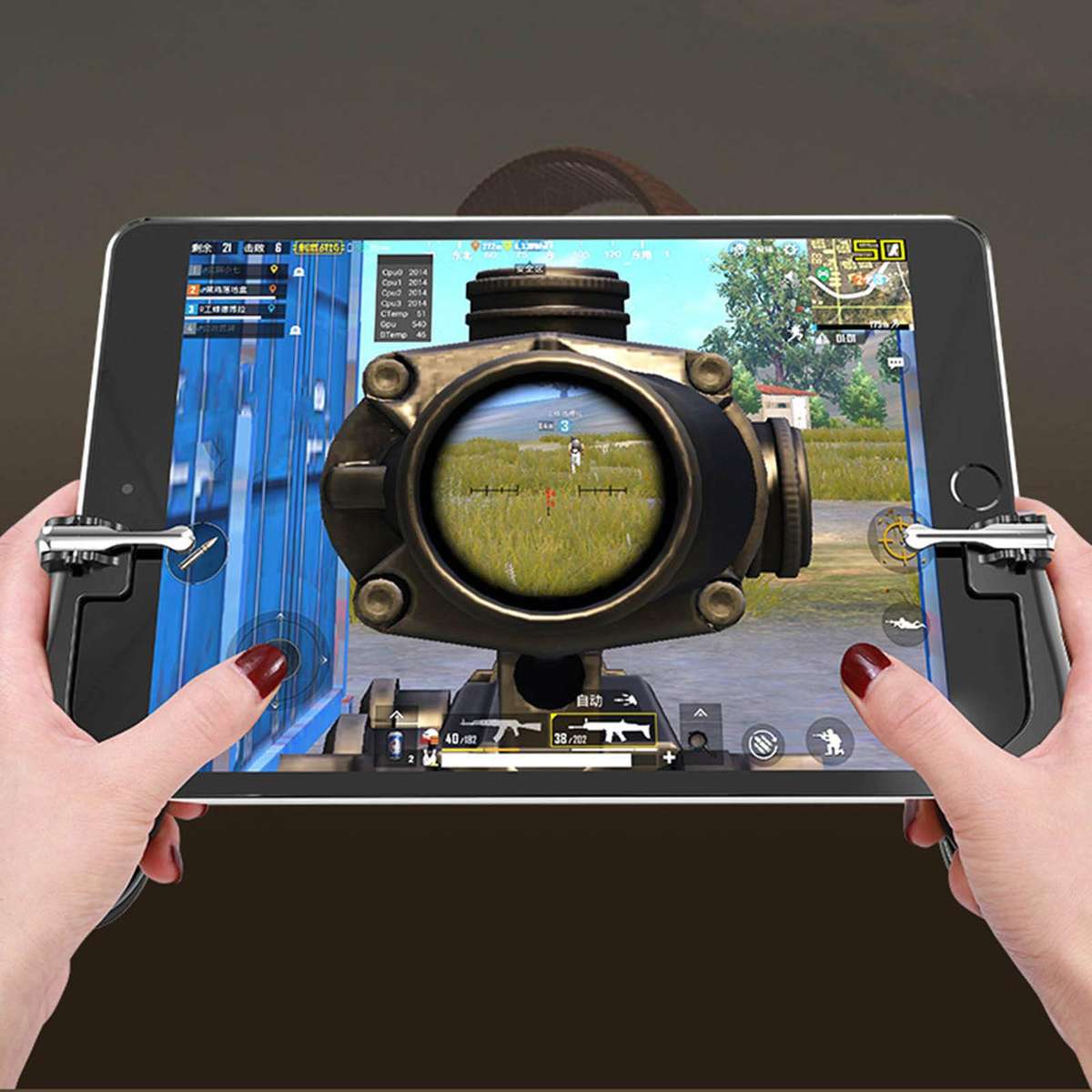 CE RONSHIN H2 Gamepad PUBG Mobile Trigger Shooter Controller Joystick for iPad Android iOS