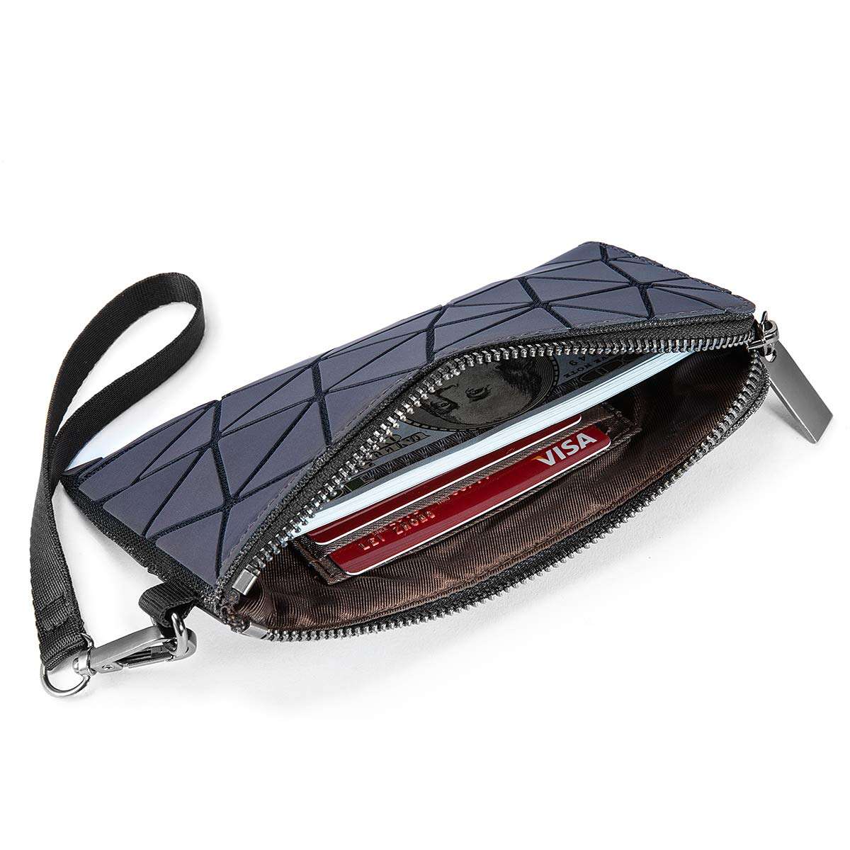 Geometric Luminous Purses and Handbags for Women Holographic Reflective Crossbody Bag Wallet