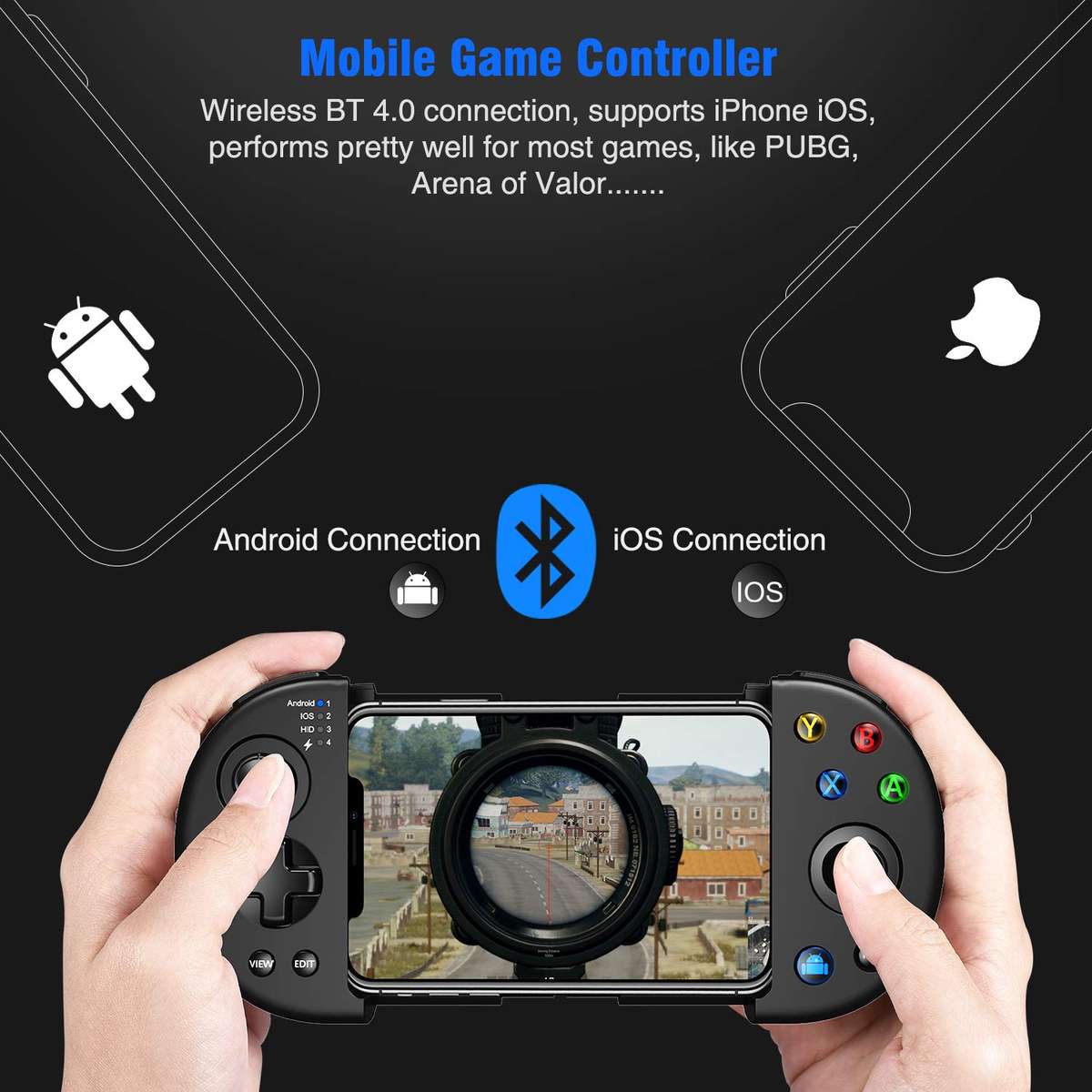 Mobile Game Controller, BEBONCOOL Android Controller for PUBG, Supports iPhone/iOS/Android, Wirel...