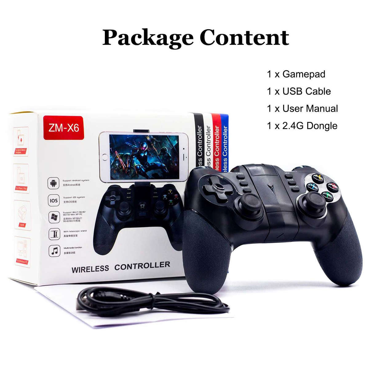 2.4G Wireless Bluetooth Android Game Controller?BRHE Mobile Gaming Controller Wired Gamepad for A...