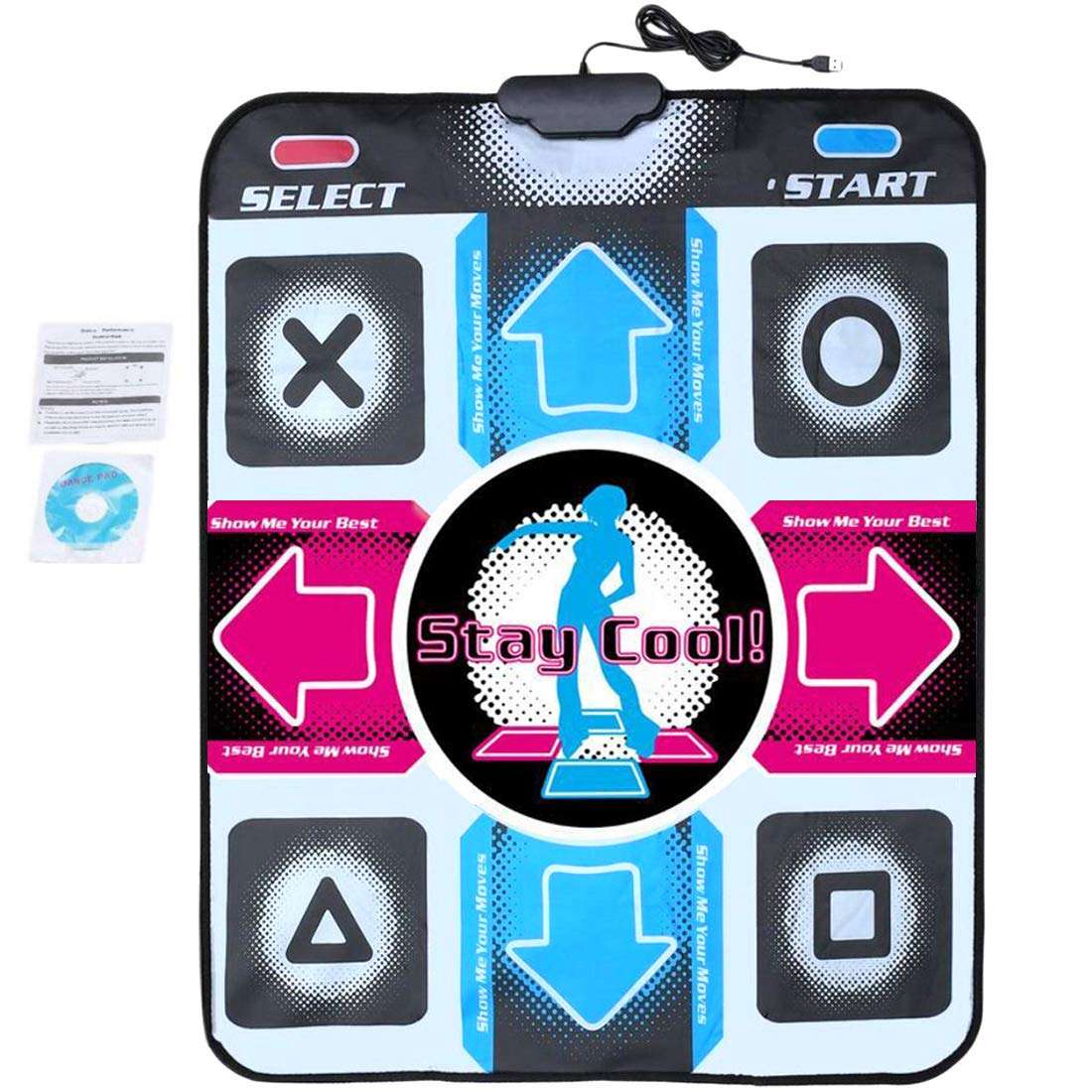 OSTENT USB Non-Slip Dancing Step Dance Mat Pad Blanket Compatible for PC Laptop Video Game
