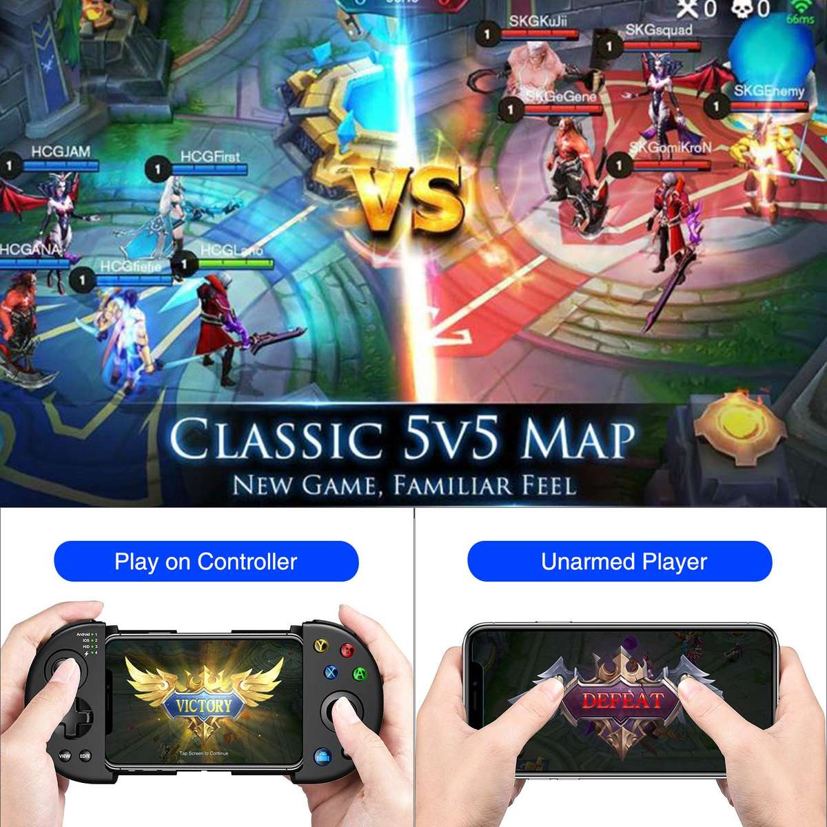 Mobile Game Controller, BEBONCOOL Android Controller for PUBG, Supports iPhone/iOS/Android, Wirel...