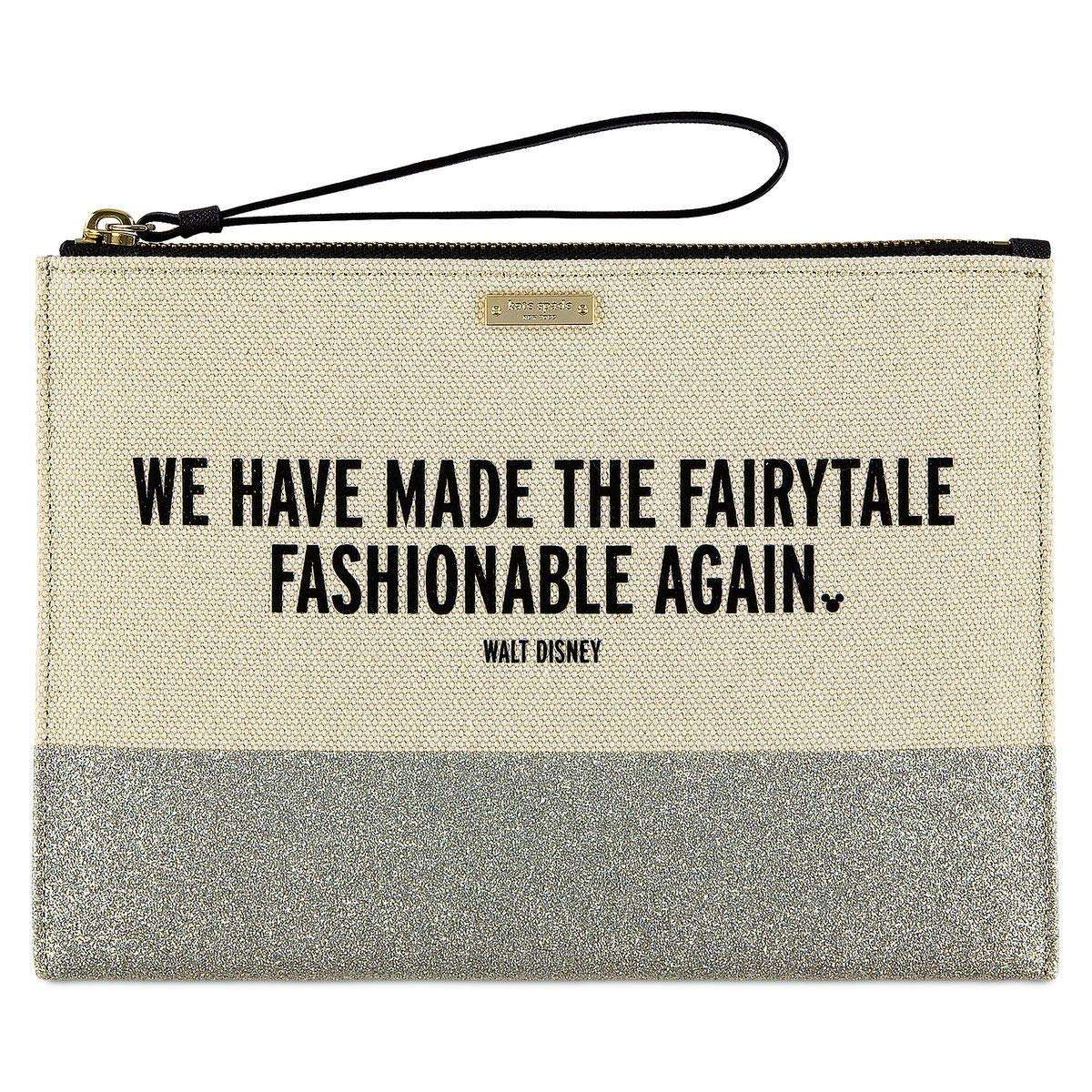 Disney ''We Have Made the Fairytale Fashionable Again'' Canvas Glitter Clutch by Kate Spade New York
