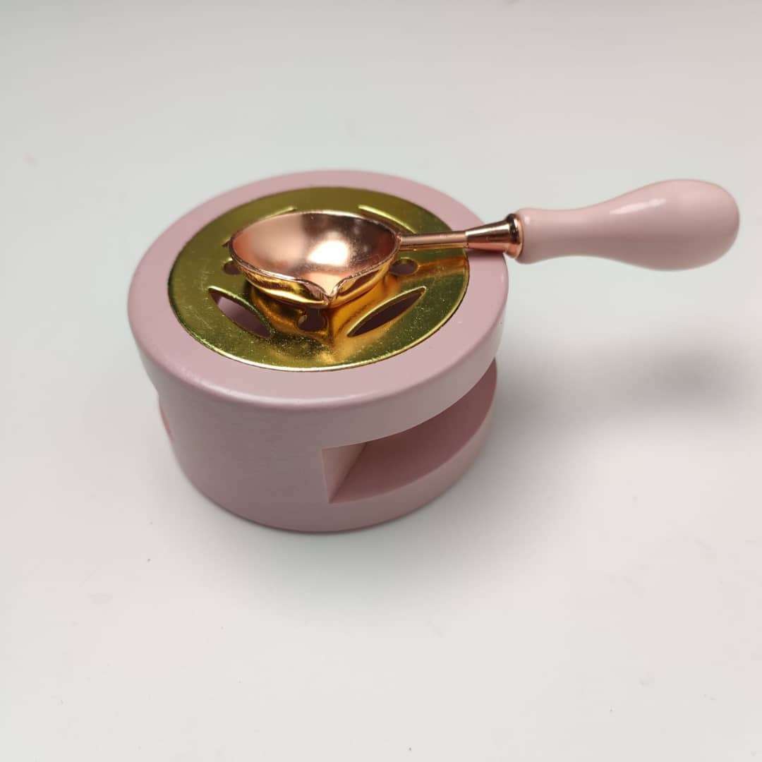 Seal Wax Melting Furnace Stove & Spoon Colours - Pink