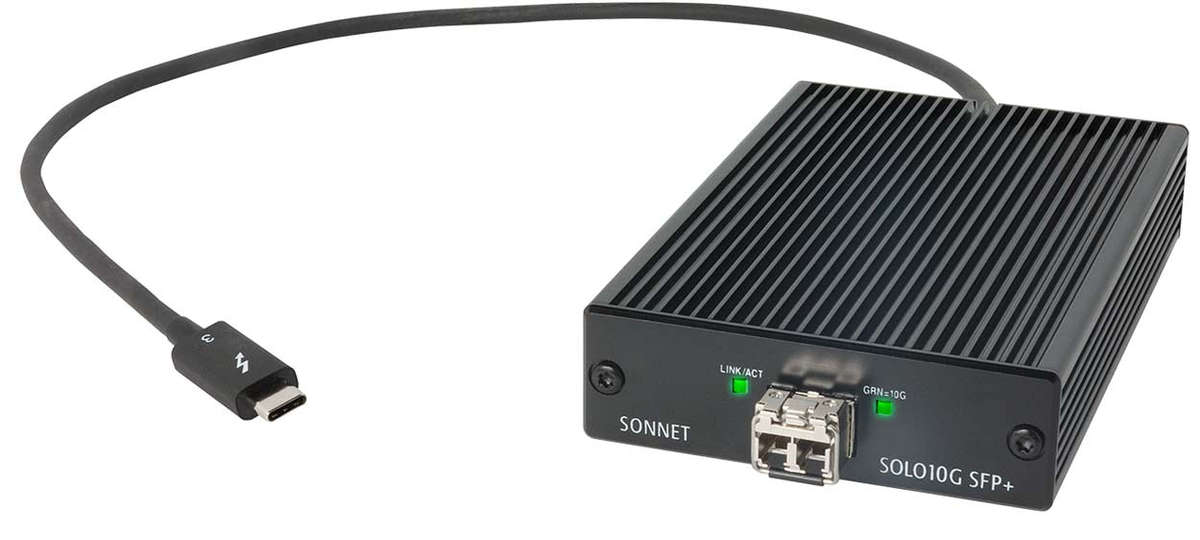 Sonnet Solo10G Thunderbolt 3 to SFP+ 10 Gigabit Ethernet Adapter (SFP+ included)