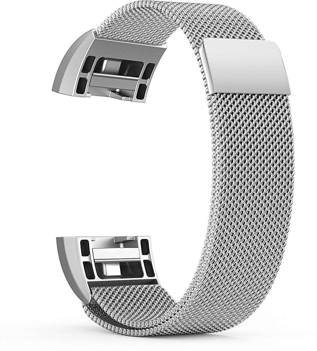 Linxure Milanese Replacement  Strap for the Fitbit Charge 2 - Large - Silver