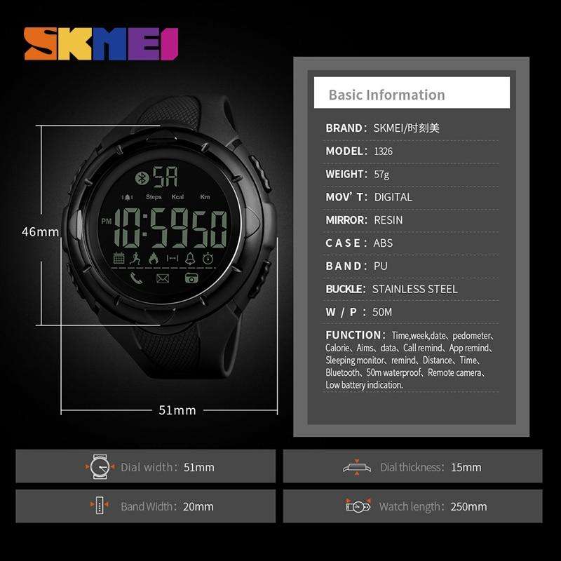 Skmei 1326 Mens Military Waterproof Alarm Sports Watch